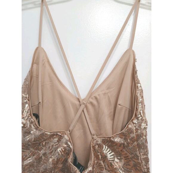 FOREVER 21 Gold Sequins Mini Dress Sz M Cocktail Party New Year Holiday Glam New - Picture 9 of 17